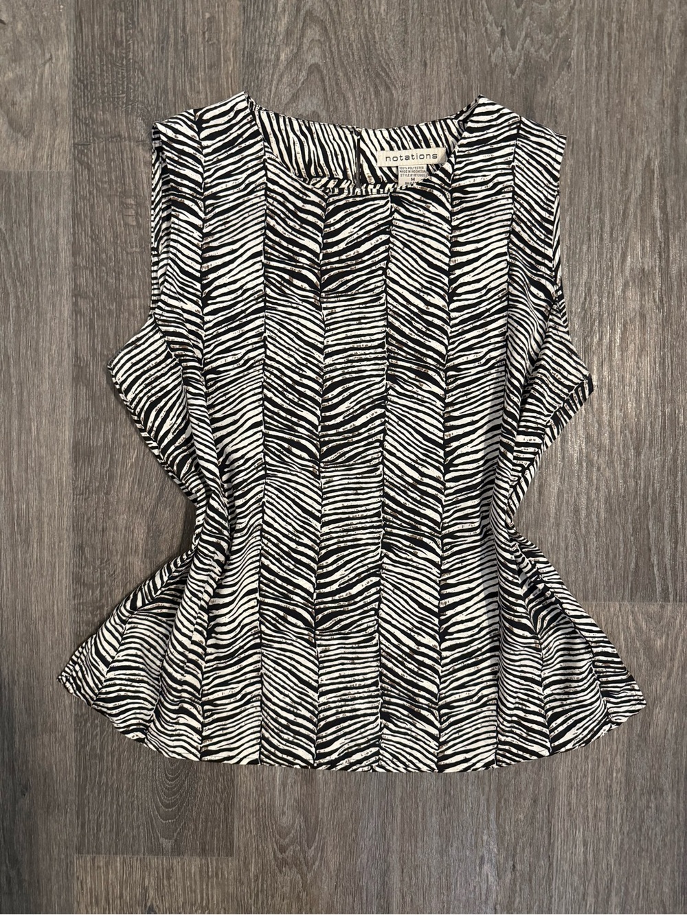 Notations Black & White Zebra Print Sleeveless Camisole